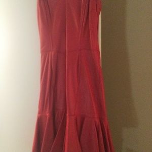 MICHAEL HOBAN NORTH BEACH LEATER Red  80s Dress Sz Medium Vintage